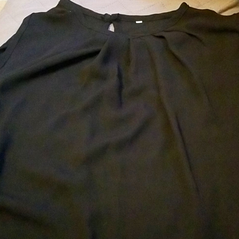 Black Silky Tank Blouse